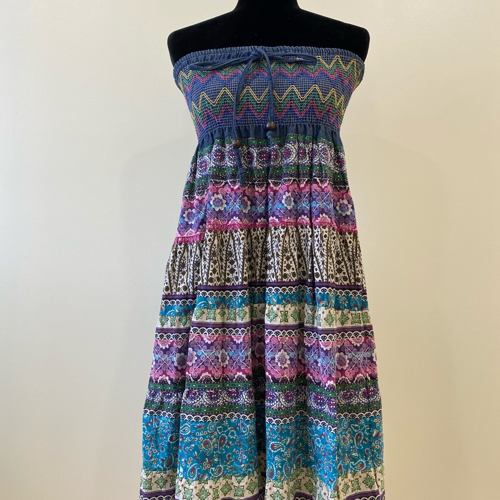 Women strapless tube top summer dress handmade.